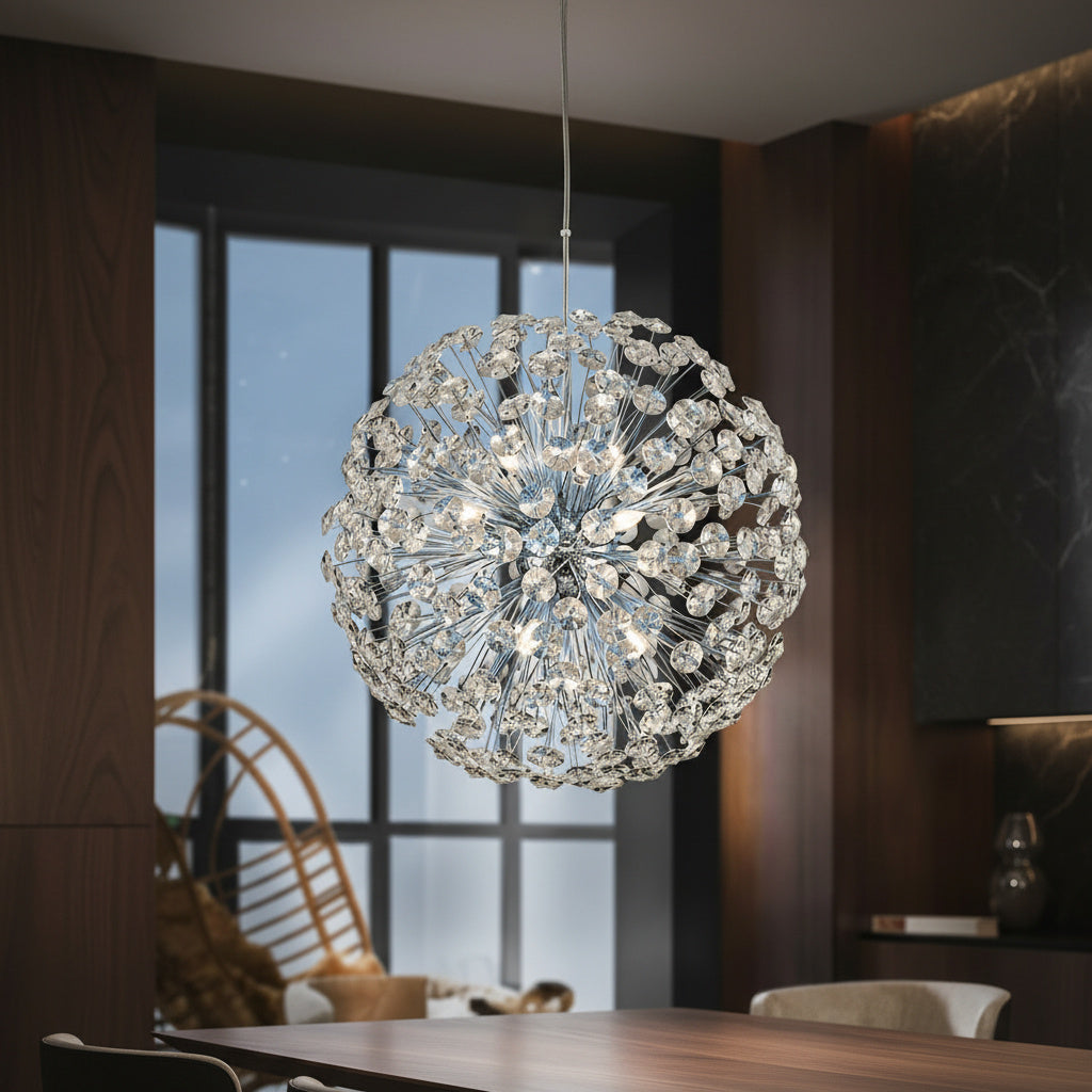 Осветително тяло висящо Crystal Dandelion Silver 50CM