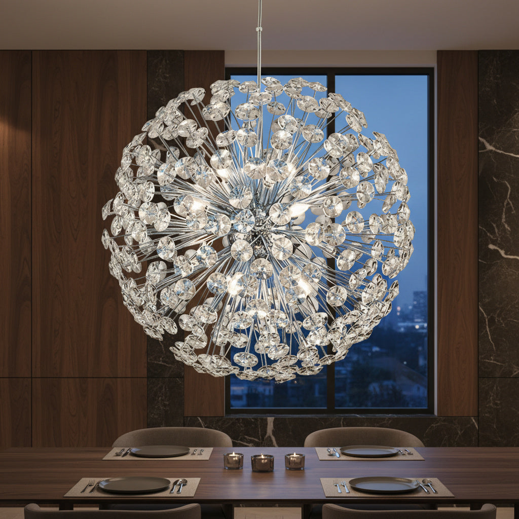 Осветително тяло висящо Crystal Dandelion Silver 50CM