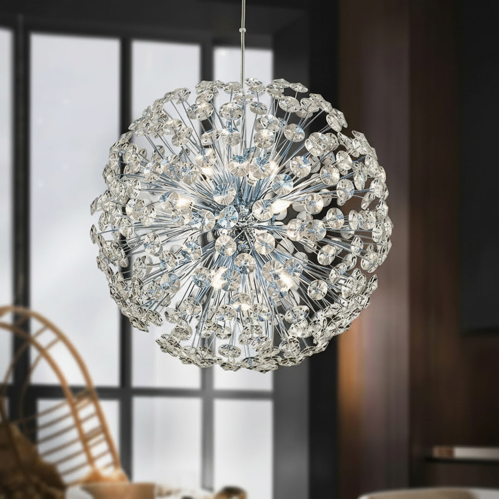 Окачено осветително тяло Crystal Dandelion Silver 40CM