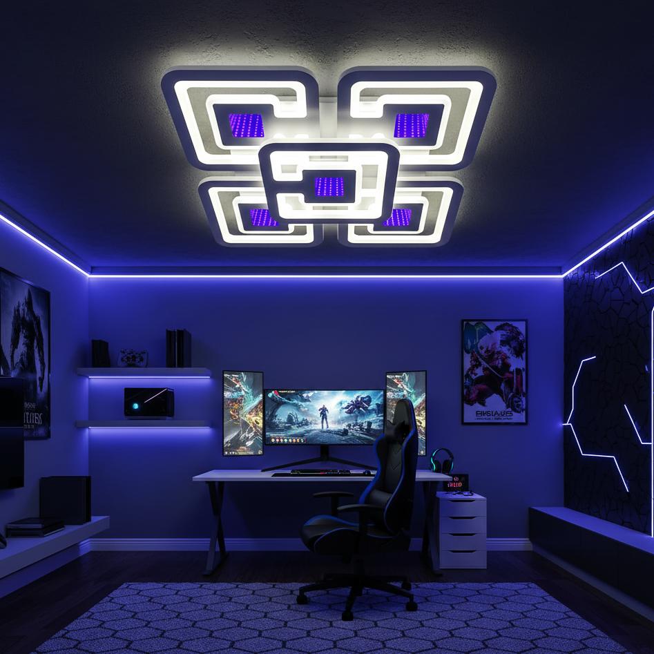 LED осветително тяло SUN MIRROR 3D RGB Еквивалент 600W Дистанционно