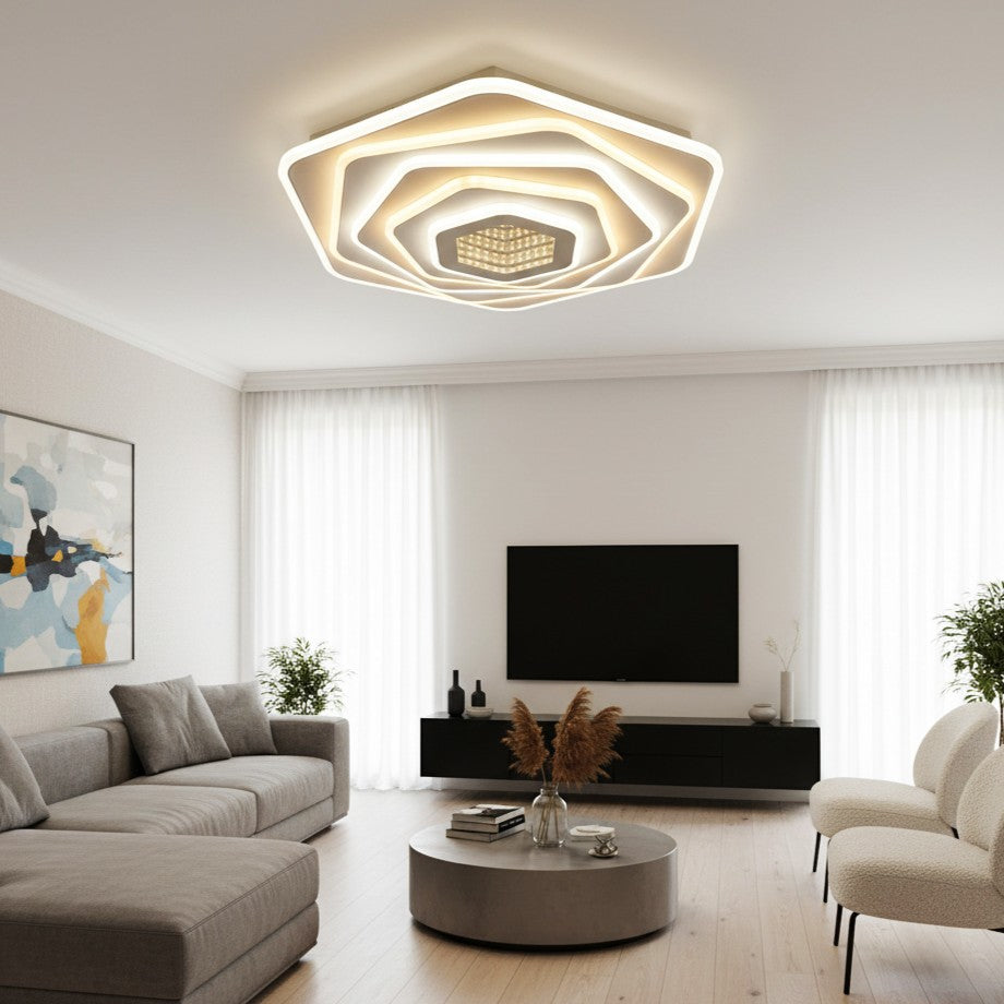 LED осветително тяло Pentagon MIRROR 3D, еквивалент 800W, с дистанционно