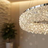 Осветително тяло LED висящо Chrome Crystal Sponge 1 кръгъл сегмент