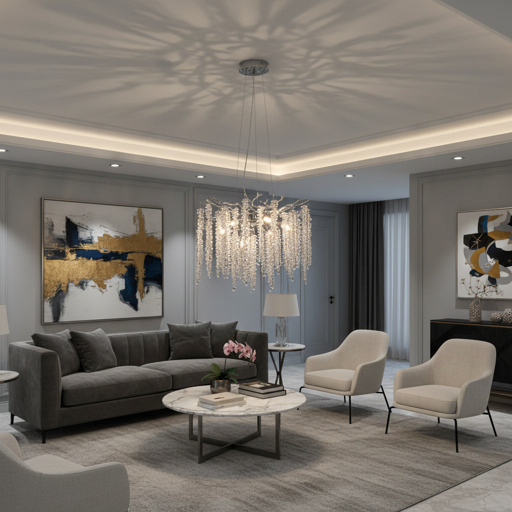 Кристален полилей LUXURY Silver Willow 46 cm