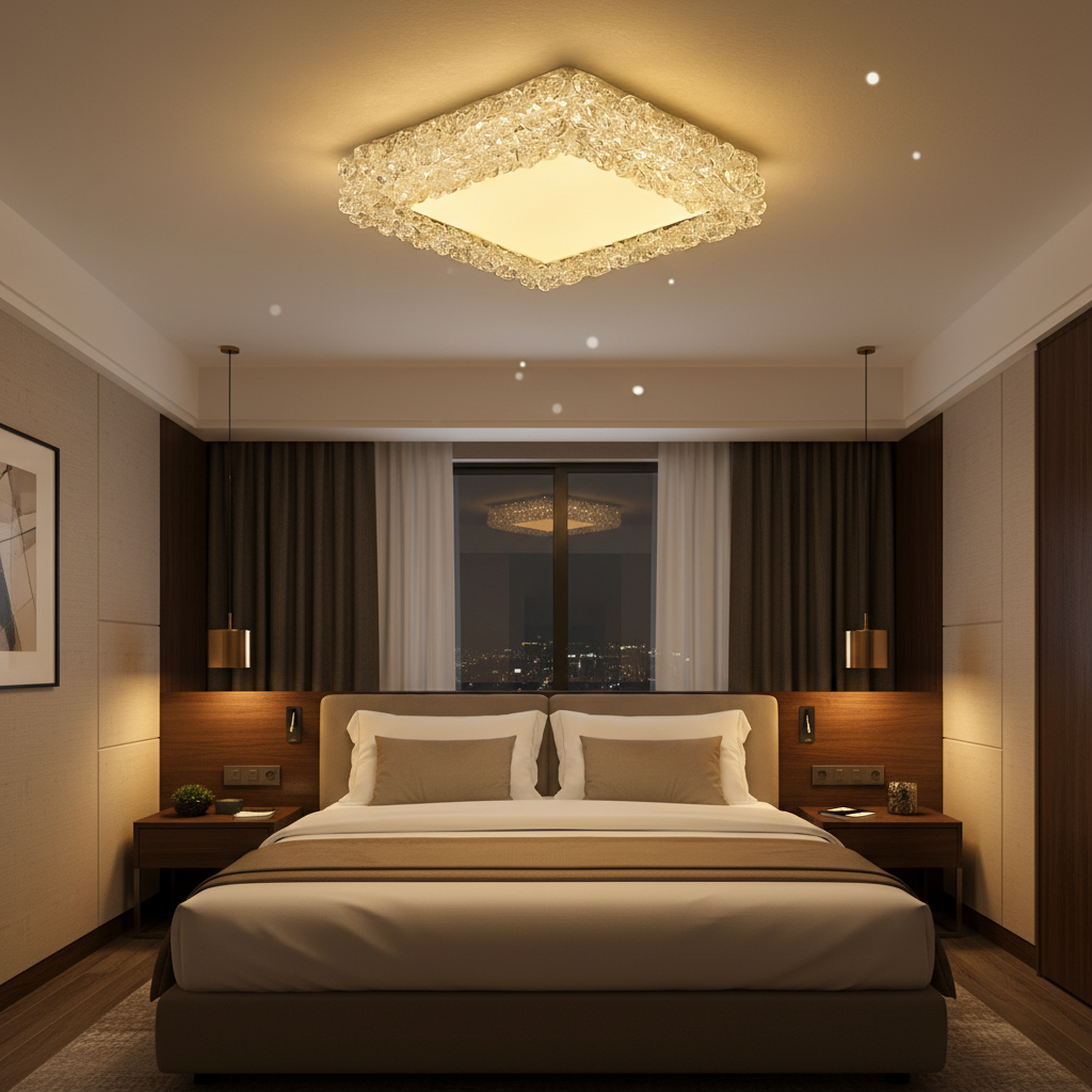LED осветително тяло за таван, квадратно 100W Crystal Golden Sponge