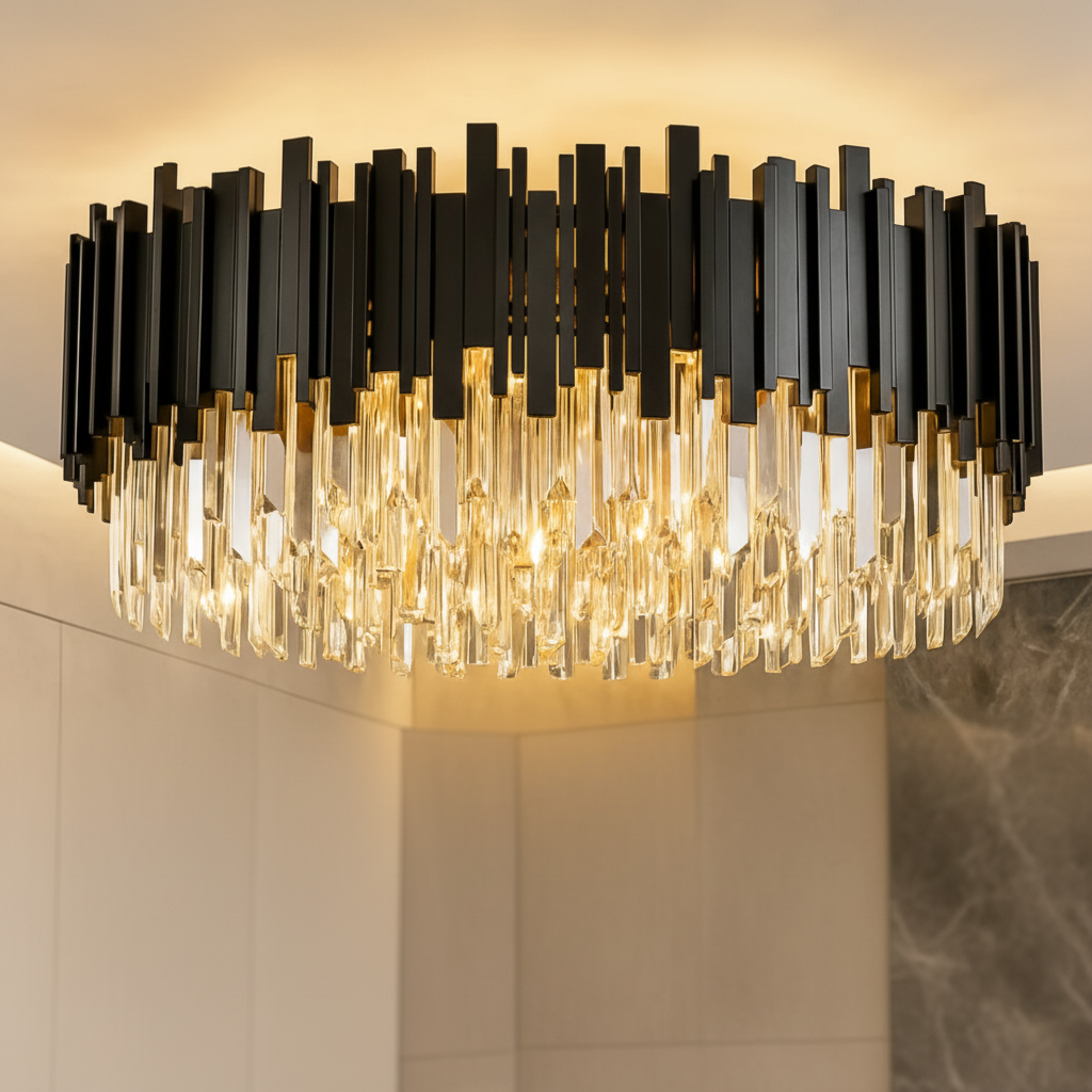 Кристален полилей Black Widow Luxury 80CM за таван