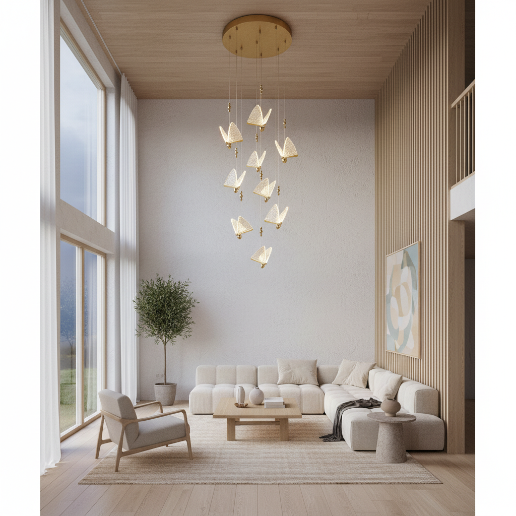 Осветително тяло LED Luxury 9 Golden Butterflies