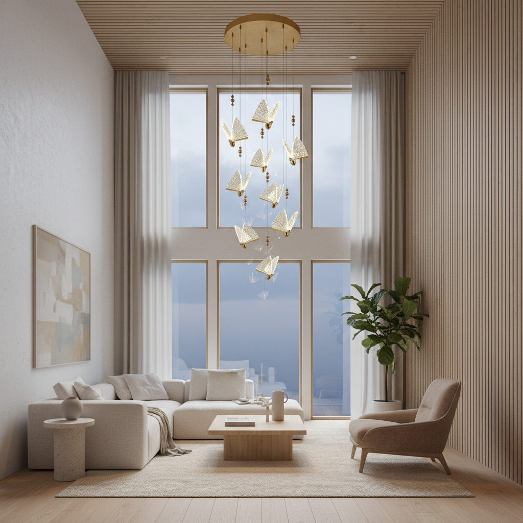Осветително тяло LED Luxury 9 Golden Butterflies