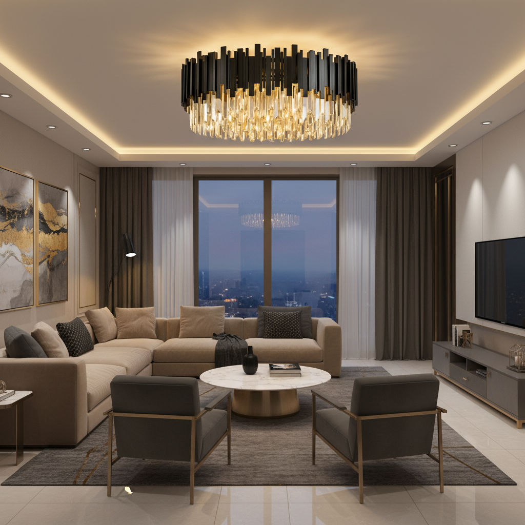 Кристален полилей Black Widow Luxury 60CM за таван