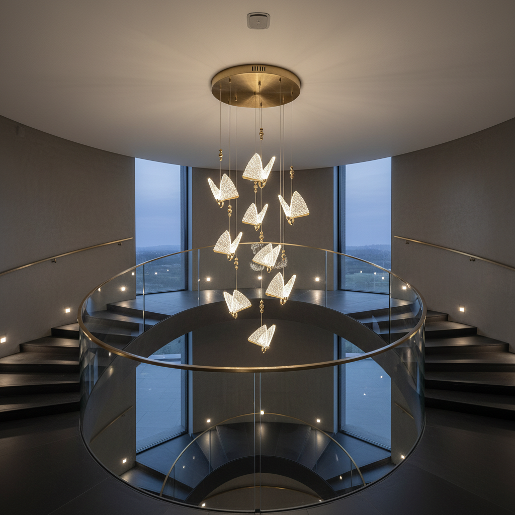 Осветително тяло LED Luxury 9 Golden Butterflies