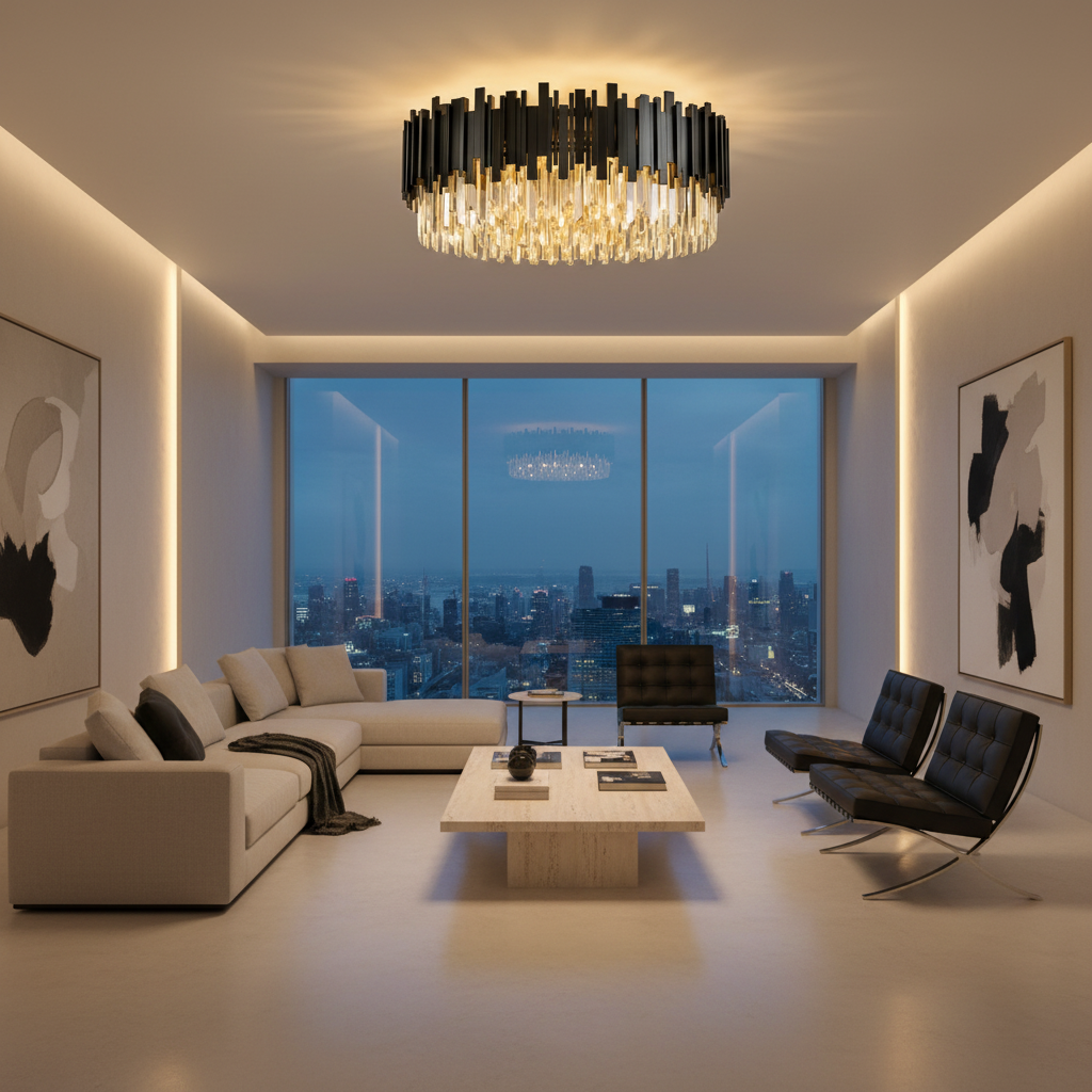 Кристален полилей Black Widow Luxury 80CM за таван