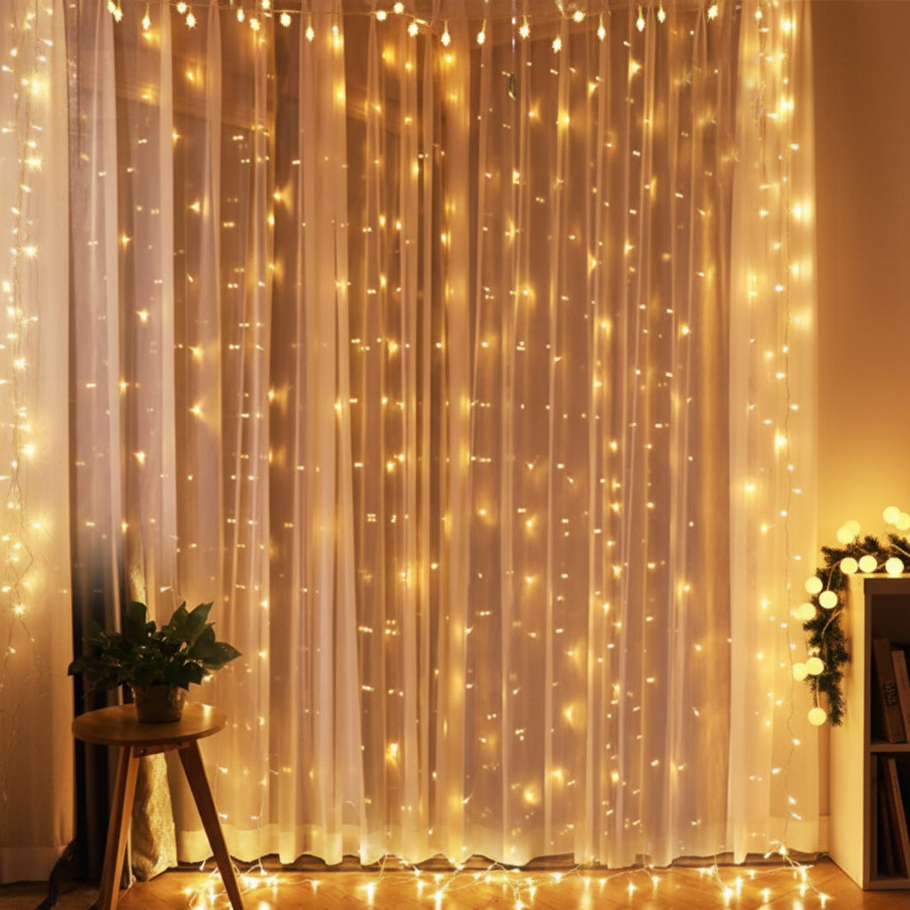 LED завеса тип дъжд 300 LED 3M×3M 8 режима с дистанционно