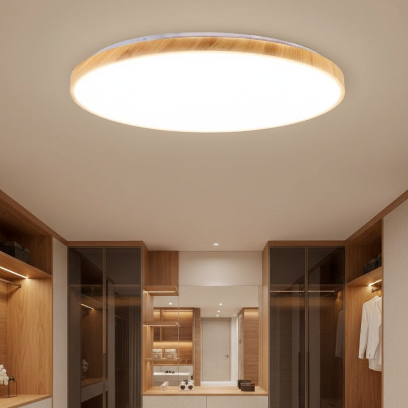 LED плафон Woody Бяло & Кафяво Кръгъл 60CM – еквивалент 400W