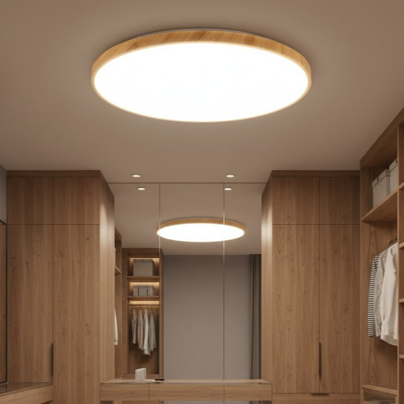 LED плафон Woody Бяло & Кафяво Кръгъл 60CM – еквивалент 400W