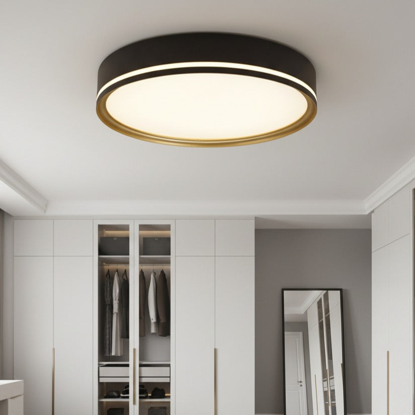 LED плафон CLEO Черен & Златист Кръгъл 42CM – Неутрална светлина, еквивалент 200W