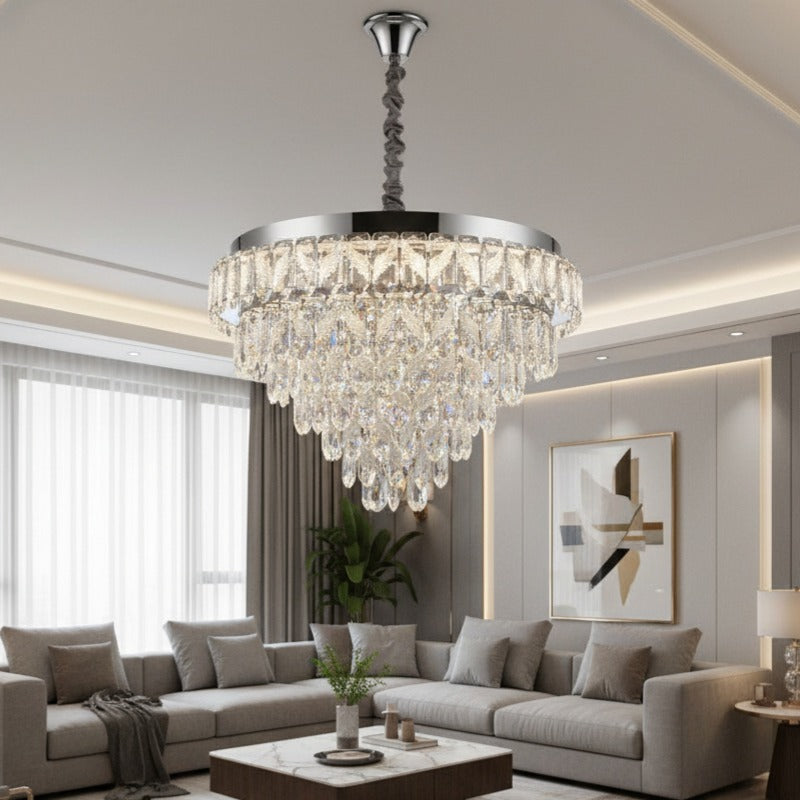 LED кристален полилей JEHO Silver с дистанционно