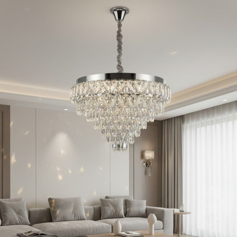 LED кристален полилей JEHO Silver с дистанционно
