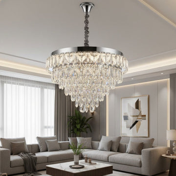 LED кристален полилей JEHO Silver с дистанционно