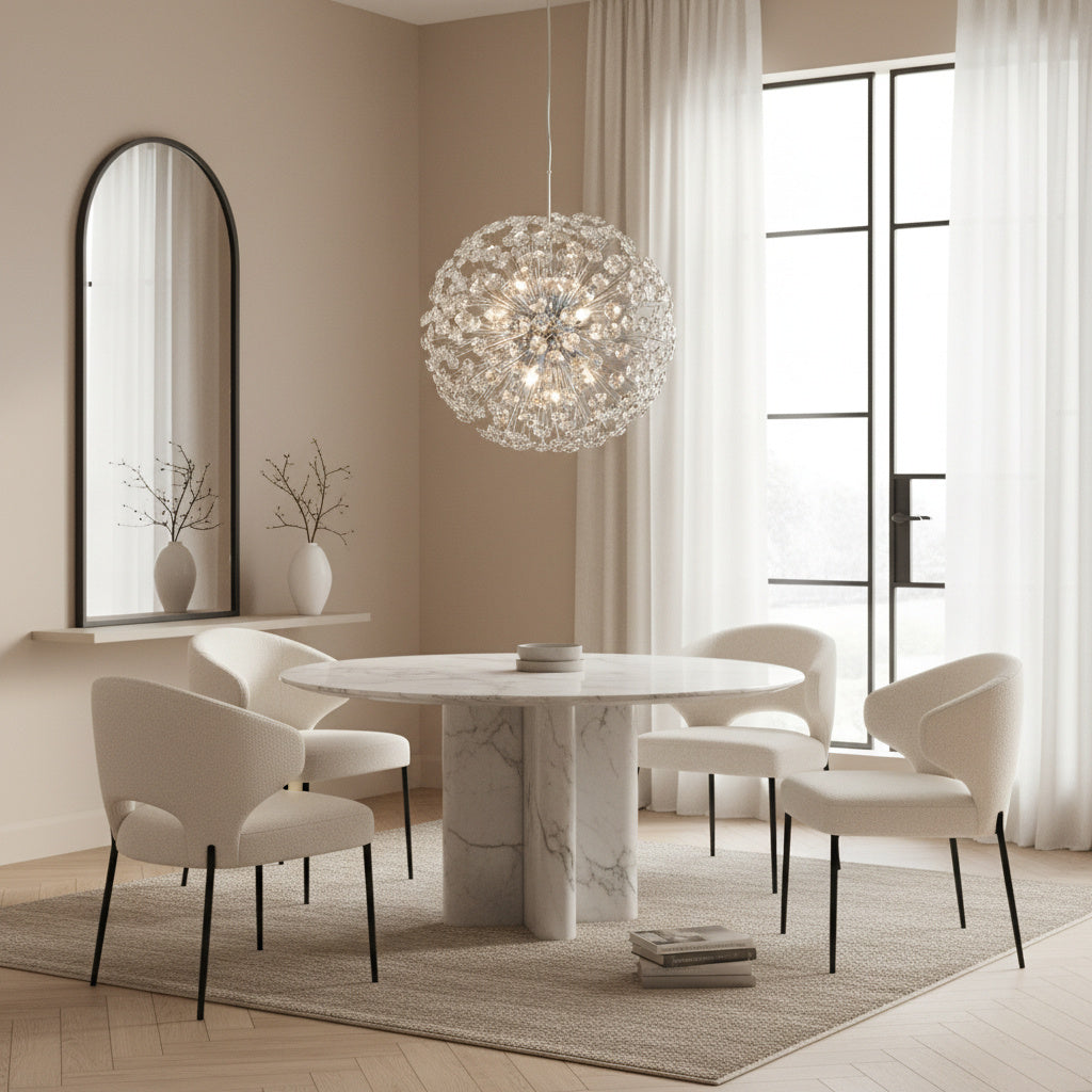 Окачено осветително тяло Crystal Dandelion Silver 40CM