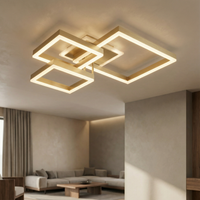 Осветително тяло LED KENO 3 SQUARES Gold 3 функции Еквивалент 400W Дистанционно