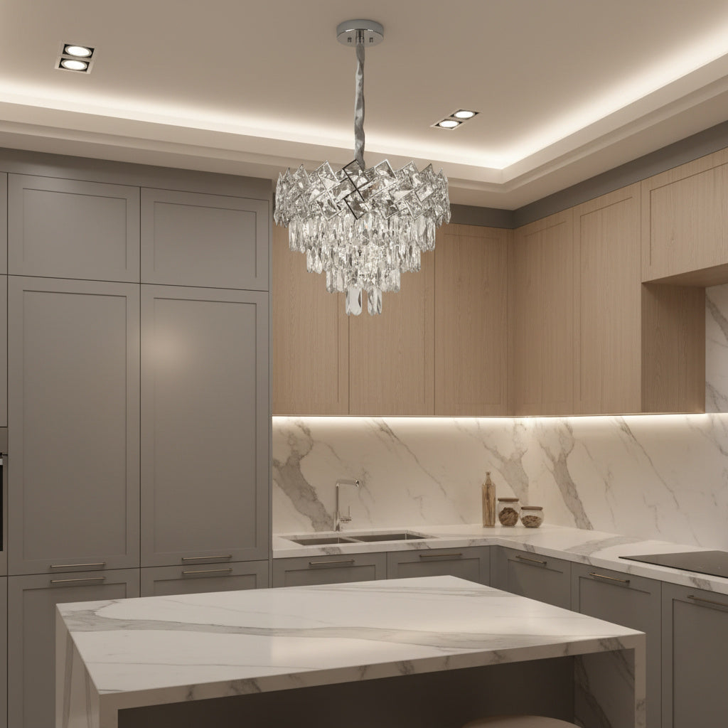 Полилей от кристал Malli Silver 30-40cm