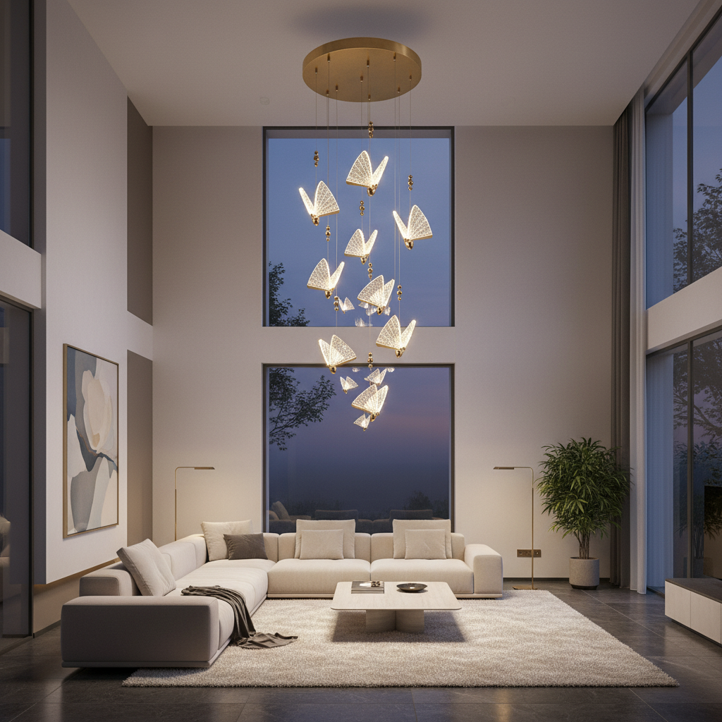 Осветително тяло LED Luxury 9 Golden Butterflies