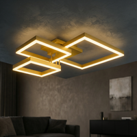 Осветително тяло LED KENO 3 SQUARES Gold 3 функции Еквивалент 400W Дистанционно