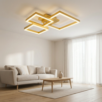 Осветително тяло LED KENO 3 SQUARES Gold 3 функции Еквивалент 400W Дистанционно