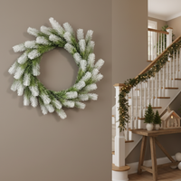 Изкуствена коледна венец Alpin White Ø40CM