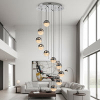 LED осветително тяло Grapes Silver Multi-Level Еквивалент 600W Дистанционно