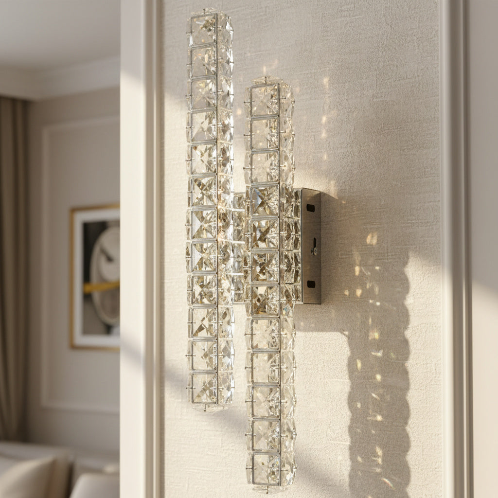 LED аплик GIZA Silver Cristal Lines с дистанционно