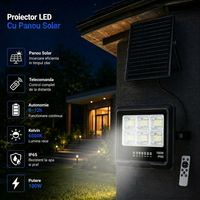 LED прожектор 100W PREMIUM с монокристален соларен панел плюс дистанционно