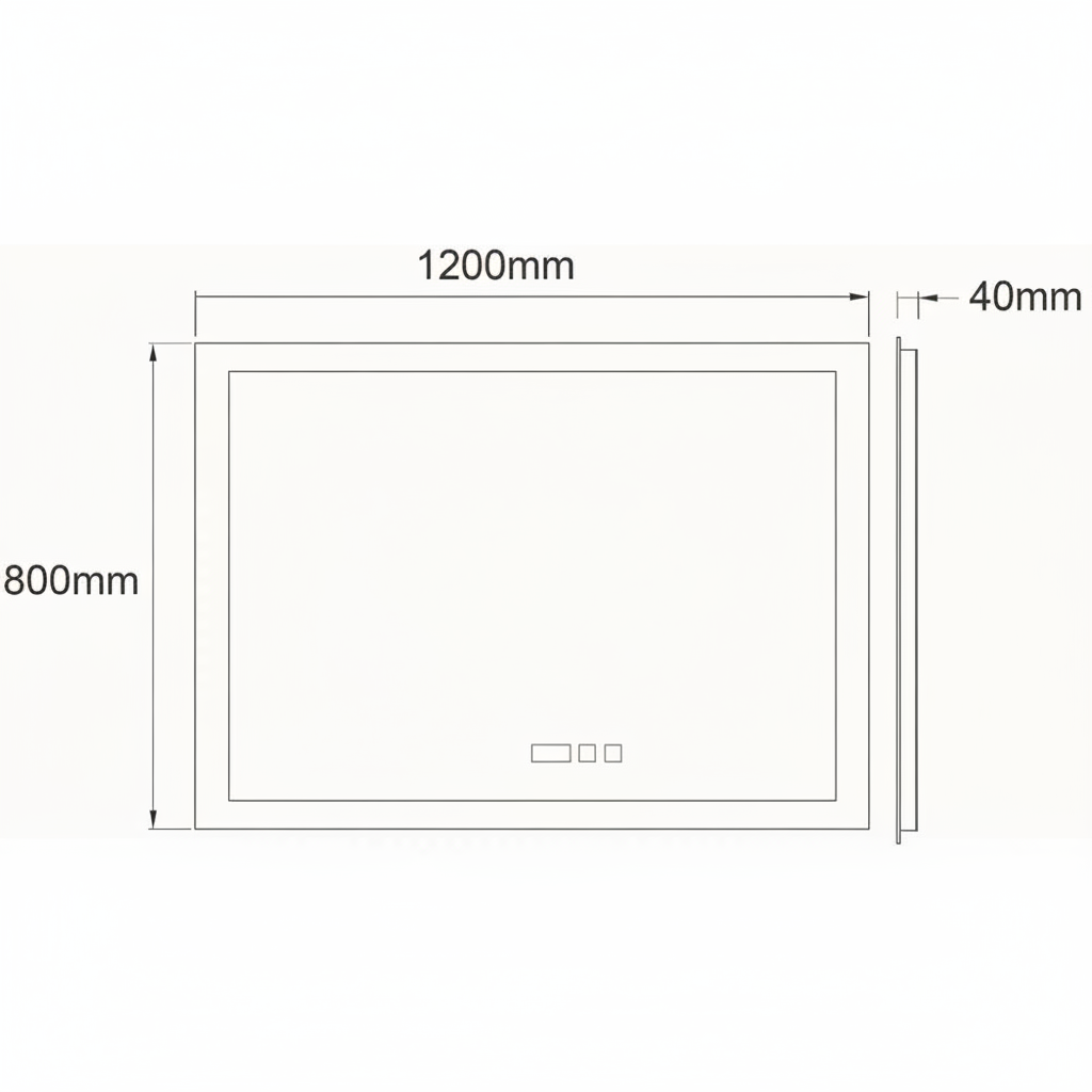 LED огледало VIONNA 120x80CM функция против замъгляване, часовник, touch, лупа, 3 вида светлина