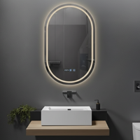 LED огледало VIONNA 50x90CM Функция против замъгляване, Часовник, Touch, 3 вида светлина