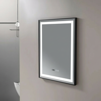 LED огледало FIGRO 60x80CM функция против замъгляване, часовник, touch, 3 вида светлина