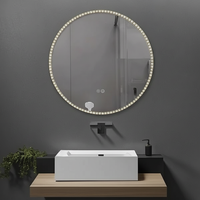 LED огледало LIMENA 60CM с функция против замъгляване, часовник, touch, сензор за движение, 3 вида светлина