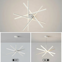 LED висящо осветително тяло Geometric White LINES – еквивалент 400W с дистанционно