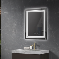 LED огледало CRESCA 60x80CM Функция против замъгляване, часовник, touch, 3 вида светлина