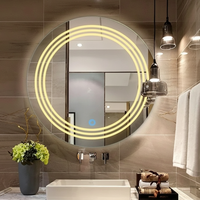 LED огледало CRESCA 60CM с функция против замъгляване, часовник, touch, 3 вида светлина