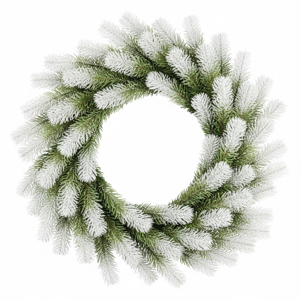Изкуствена коледна венец Alpin White Ø40CM