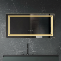 LED огледало CRESCA 120x60CM Функция против замъгляване, часовник, touch, 3 вида светлина