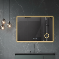 LED огледало VIONNA 120x80CM функция против замъгляване, часовник, touch, лупа, 3 вида светлина