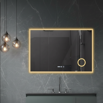 LED огледало VIONNA 120x80CM функция против замъгляване, часовник, touch, лупа, 3 вида светлина