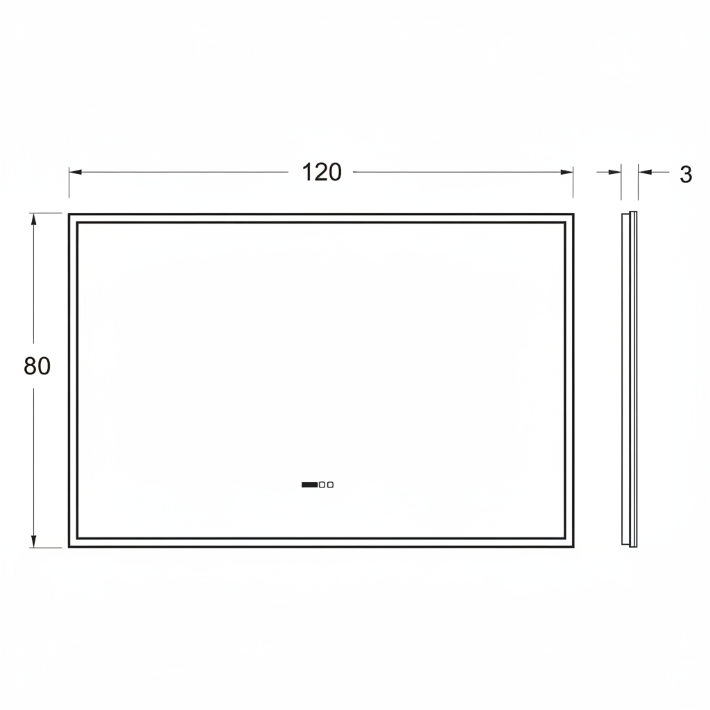 LED огледало VIONNA 120x80CM Функция против замъгляване, часовник, touch, 3 вида светлина