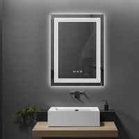 LED огледало CRESCA 60x80CM Функция против замъгляване, часовник, touch, 3 вида светлина