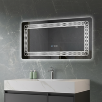LED огледало VIONNA 120x60CM 3 вида светлина, функция против замъгляване, часовник, touch