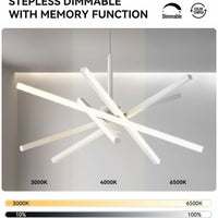 LED висящо осветително тяло Geometric White LINES – еквивалент 400W с дистанционно