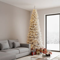 Изкуствена Коледна Елха Slim Pre-Lit Alina Snow с Вградени LED Светлини