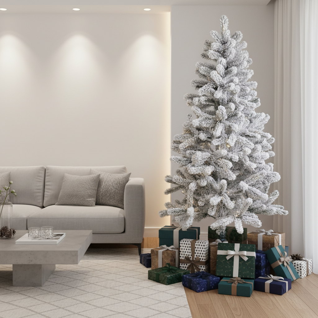 Изкуствена 3D коледна елха Alpin Snow H150xD85CM