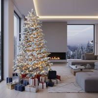 Изкуствена 3D коледна елха Pre-Lit Naturel Snow с топли LED светлини