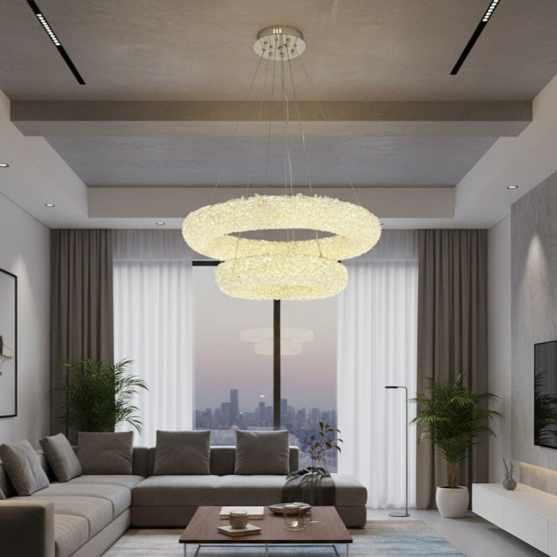 LED Висящо осветително тяло ENZO Golden Sponge Cristal – 2 сегмента, Еквивалент 850W